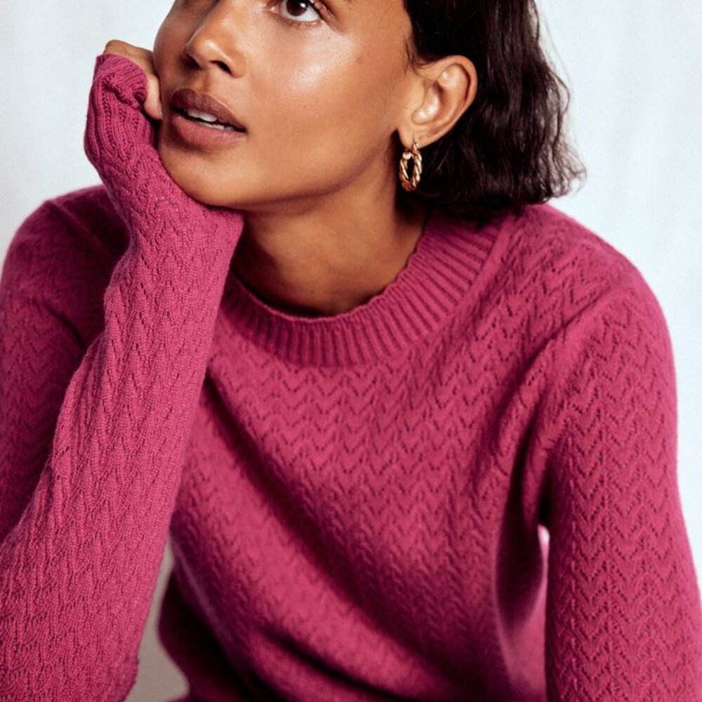 Boden Women's Crewneck Sweater in Raspberry Pink